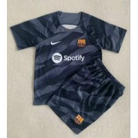 Barcelona Målmand Udebanesæt Børn 2022-23 Kortærmet (+ Korte bukser)